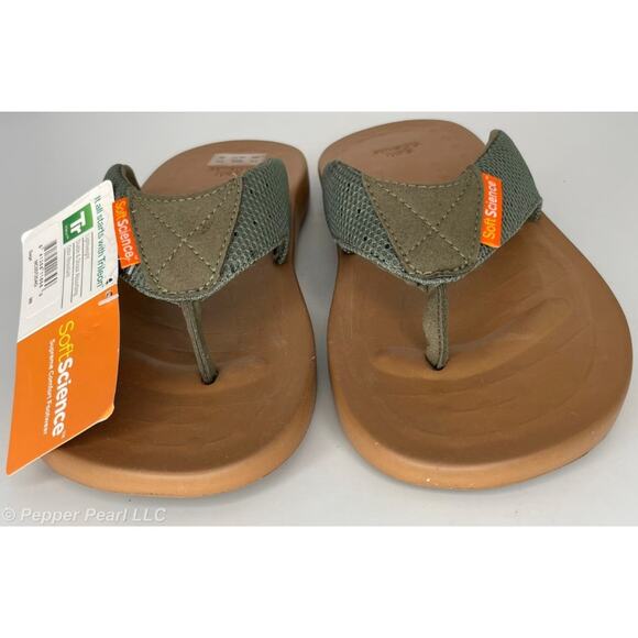 Flip Flop Thong Sandal Men's Size 8 Women's 10 Sage Mesh Soft Science Comfort - Picture 2 of 8
